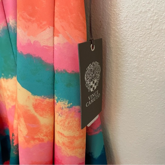 NEW Vince Camuto Plus Size 24W Square Neck Cap Sleeve Fit Flare Dress Pockets - Picture 6 of 8